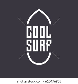 vector illustration. cool print on a T-shirt or poster design. inscription surf beaches in California cool style 