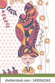 vector illustration, cool shades, girl with closed eyes.