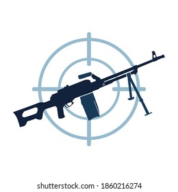 Vector illustration of a cool silhouette of a weapon or gun target. good for Logo, icon or symbol etc.