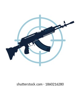 Vector illustration of a cool silhouette of a weapon or gun target. good for Logo, icon or symbol etc.