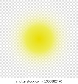 Vector illustration of cool single weather icon with shiny sun isolated on transparent background
