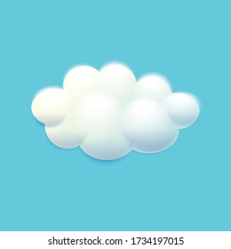 Vector illustration of cool single weather icon cloud in the sky