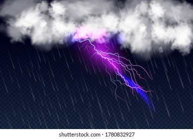Ilustración vectorial de un clima fresco único con nube y fuerte caída de lluvia aislada sobre fondo negro transparente.Tormenta y agua caída arroja textura.