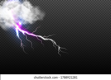 Vector illustration of cool single weather  with cloud and heavy fall rain isolated on black  transparent background.Storm and falling water drops texture.
