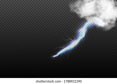 Vector illustration of cool single weather  with cloud and heavy fall rain isolated on black  transparent background.Storm and falling water drops texture.