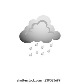 Vector illustration of cool single weather icon - raincloud with raindrops