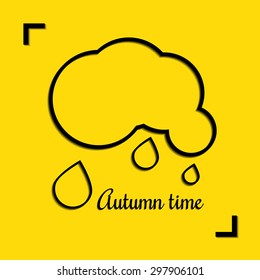 Vector illustration of cool single weather icon - raincloud 
