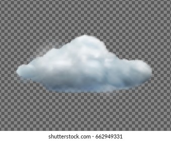 Vector illustration of cool single weather icon with cloud floats in the sky isolated on transparent background
