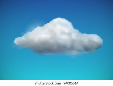 Vector Illustration Of Cool Single Weather Icon -  Cloud Floats In The Sky