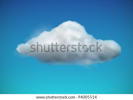 Vector illustration of cool single weather icon -  cloud floats in the sky