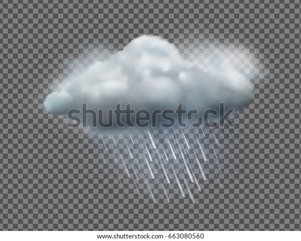 透明な背景に寒い単一の天候アイコンと雲と大雨のベクターイラスト のベクター画像素材 ロイヤリティフリー