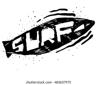 vector illustration of a cool surfing in California. design for graphics for t-shirt