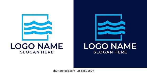 Vector illustration of cool wave logo, square wave logo.