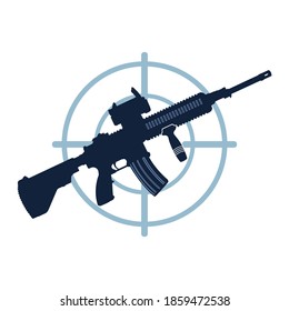 vector illustration of a cool weapon or gun target. Good for logo, icon, silhouette or symbol
