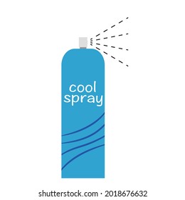 Vector illustration of a cooling spray to be sprayed on skin or clothing to prevent heat stroke.