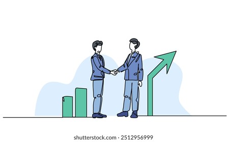 Ilustración vectorial de la colaboración. Piso moderno en estilo línea continua.