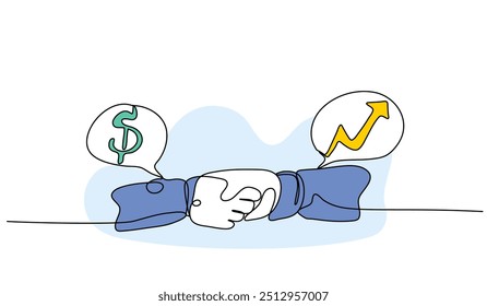 Ilustración vectorial de la colaboración. Piso moderno en estilo línea continua.