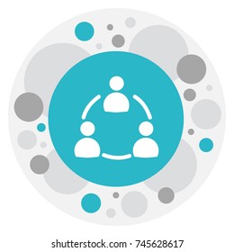 Vector Illustration Of Cooperation Symbol On Staff Structure Icon. Premium Quality Isolated Member Element In Trendy Flat Style.