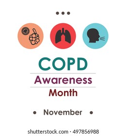 Vector Illustration For  COPD Chronic Obstructive Pulmonary Disease Awareness Month In November