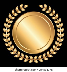 Vector illustration of Copper award on a black background