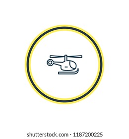 Vector illustration of copter icon line. Beautiful lifestyle element also can be used as helicopter icon element.