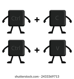 vector illustration of copy paste character keyboard