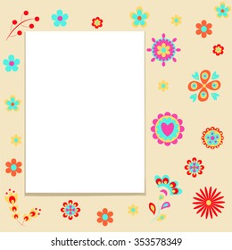 Vector illustration - copy space for your text on the  floral background