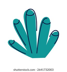 Vector illustration of coral in cartoon flat style. Colorful marine plant with organic branching shape. Underwater nature element for ocean themes, childrens materials, decor, aquariums icon