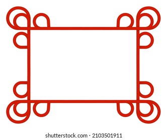 Vector illustration with cord, thread folded in the form of frame with ornamental knots in corners. The concept paper design for invitations, greetings, certificates, etc. Texture of thread.