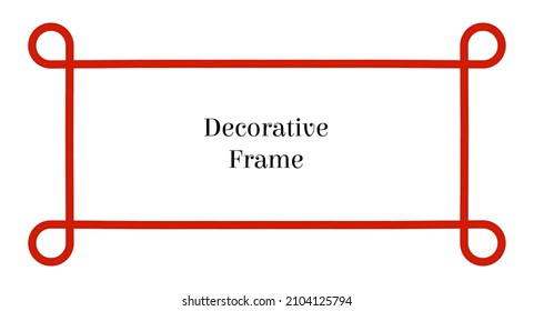 Vector illustration with cord, thread folded in the form of frame with ornamental knots in corners. The concept paper design for invitations, greetings, certificates, etc. Texture of thread.