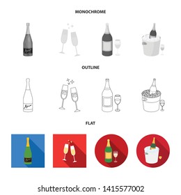 Vector illustration of cork and new sign. Set of cork and wine stock symbol for web.