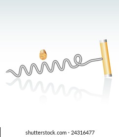 vector illustration of the cork screw