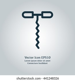 Vector illustration of corkscrew icon