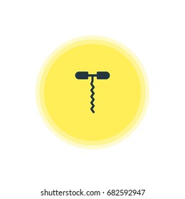 Vector Illustration Of Corkscrew Icon. Beautiful Cooking Element Also Can Be Used As Wine Opener Element.