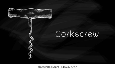 Vector Illustration of Corkscrew Vintage Sketch Style