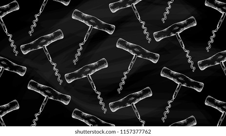 Vector Illustration of Corkscrew Vintage Sketch Style Pattern