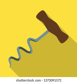 Vector illustration of corkscrew and wine symbol. Collection of corkscrew and bottle stock symbol for web.