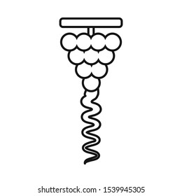Vector illustration of corkscrew-spin and wine symbol. Web element of corkscrew-spin and screw stock vector illustration.