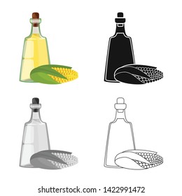 Vector illustration of corn and bio logo. Set of corn and vitamin stock symbol for web.