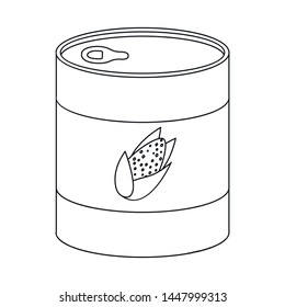 Vector illustration of corn and can logo. Collection of corn and goods stock vector illustration.