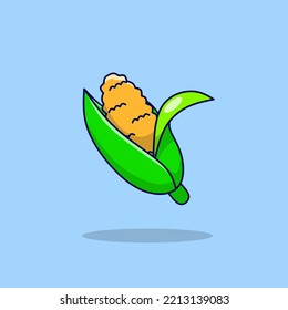 Vector illustration of a corn cartoon 