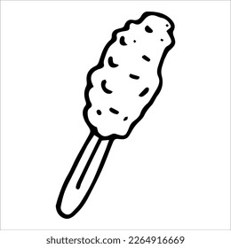 Vector illustration of a corn dog on white