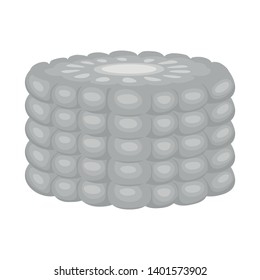 Vector illustration of corn and piece icon. Collection of corn and seed stock symbol for web.