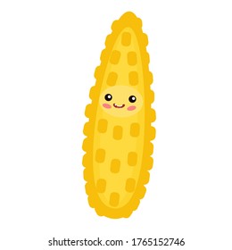 vector illustration with corn. vegetables icon. cartoon flat style. stickers