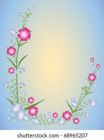 vector illustration of corncockle and flax flowers in eps 10 format