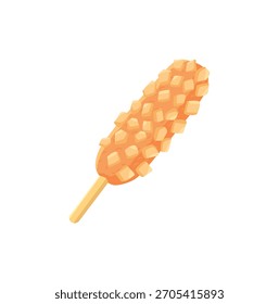 Vector illustration of corndog with potato slice topping