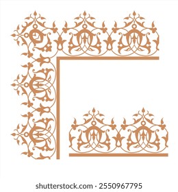 Vector illustration for corner design frame border, islamic ornament in Arabic style. Suitable for use as frame borders, calligraphy, certificates.