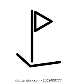Vector illustration of corner flag icon in dark color and white background.