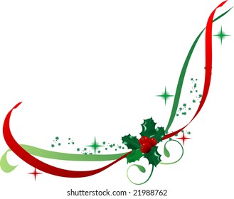 Vector illustration of corner from holly