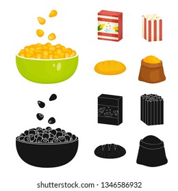 Vector illustration of cornfield and vegetable sign. Collection of cornfield and vegetarian vector icon for stock.